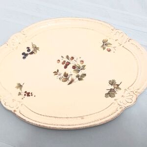 Vintage Oval MASI Firenze Wood Tray Made Italy 13 1/2" x 10 3/8" Cream Berries